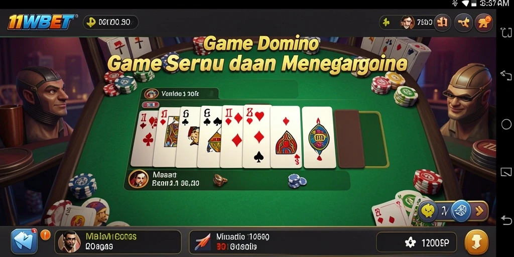 Tampilan gameplay seru dalam 11WBET yang menampilkan aksi domino.