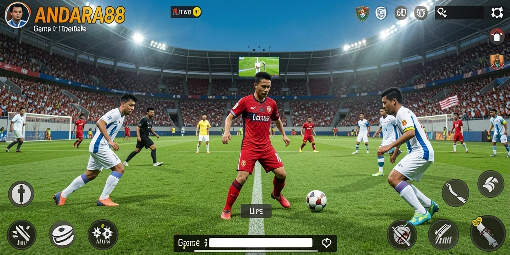 Tangkapan layar gameplay ANDARA88 - serunya bermain sepak bola.