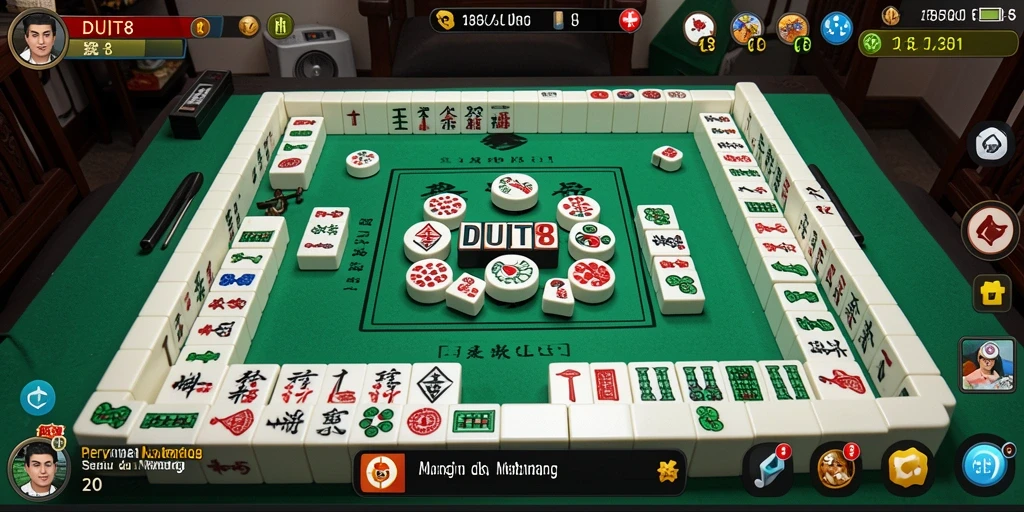 Tampilan gameplay seru di DUIT8, menampilkan aksi Mahjong yang menarik.