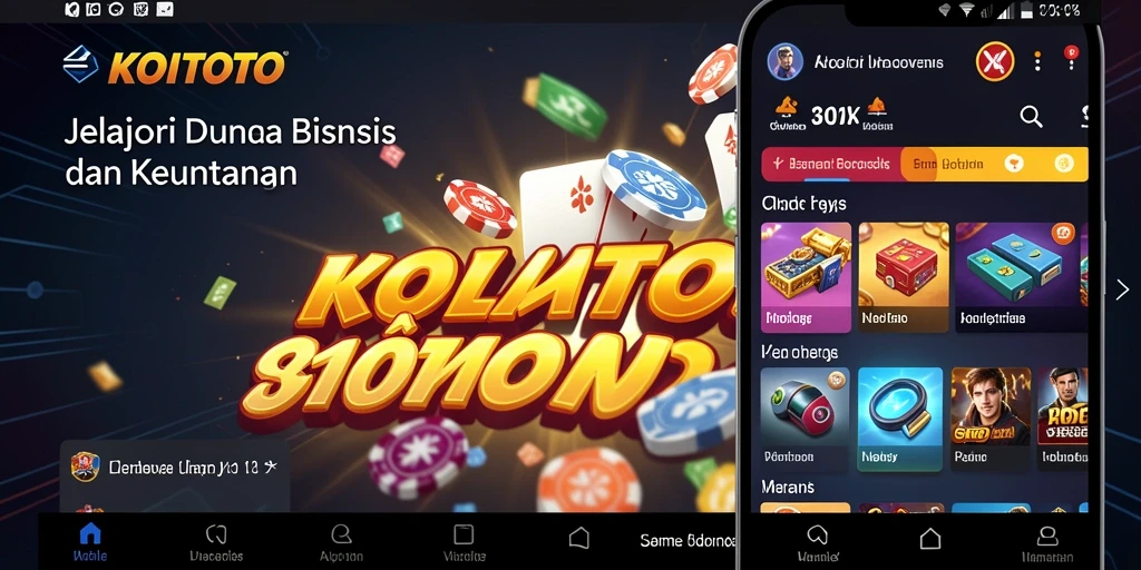 Tampilan gameplay KOITOTO dengan elemen manajemen bisnis yang menarik.