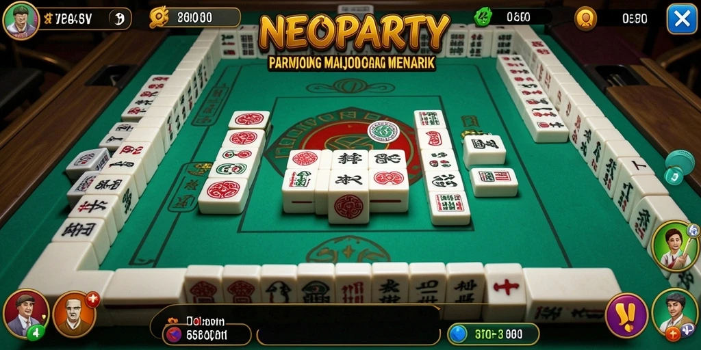 Tampilan gameplay Mahjong yang menakjubkan di NEOPARTY.