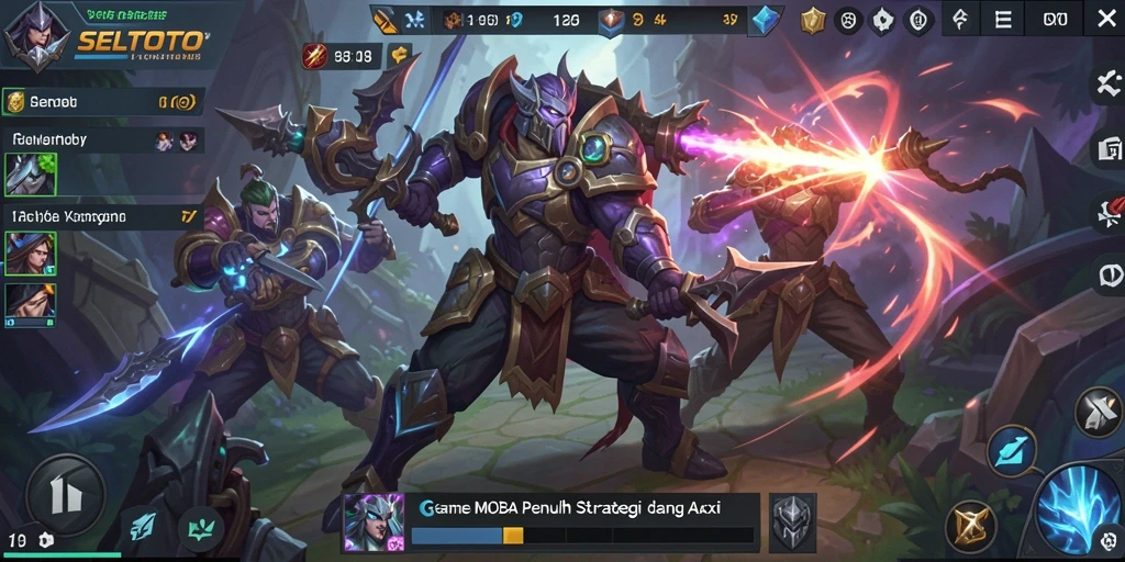 Screenshot gameplay SELTOTO dengan aksi seru di arena MOBA.
