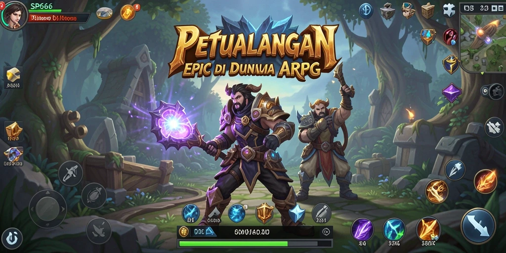 Tangkapan layar menunjukkan pertarungan seru dalam dunia ARPG.