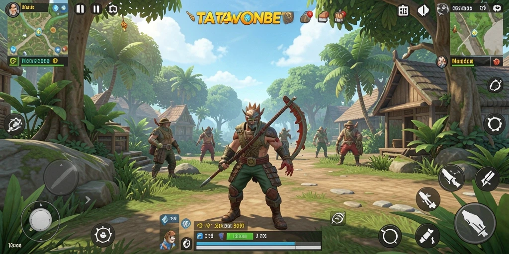 Screenshot dari gameplay TAWONBET menunjukkan eksplorasi dunia terbuka yang luas.
