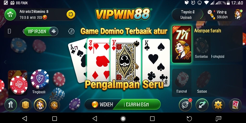 Screenshot utama menunjukkan gameplay seru dalam permainan Domino.