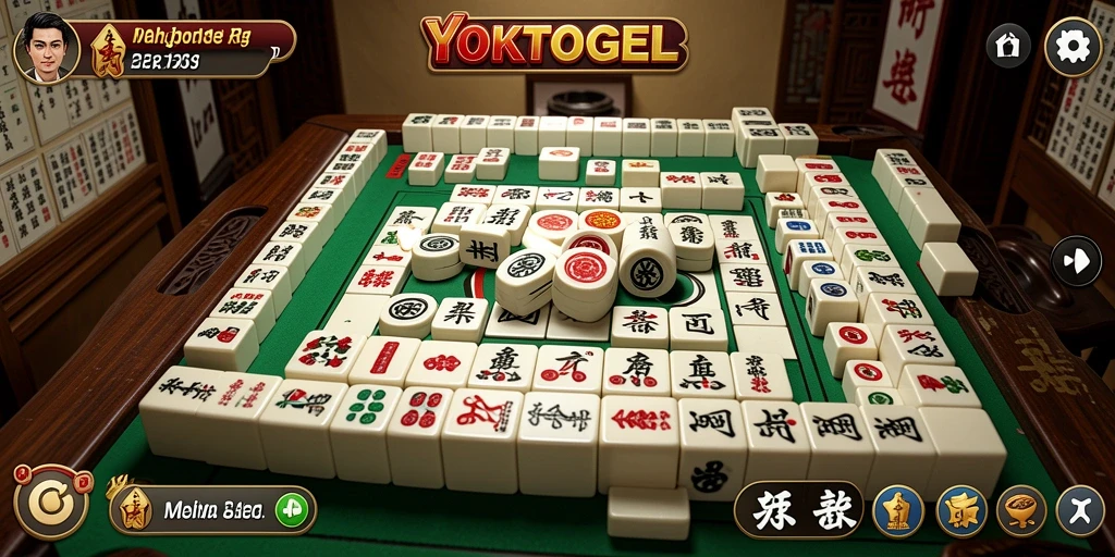 Tangkapan layar gameplay YOKTOGEL yang menyajikan tantangan Mahjong.